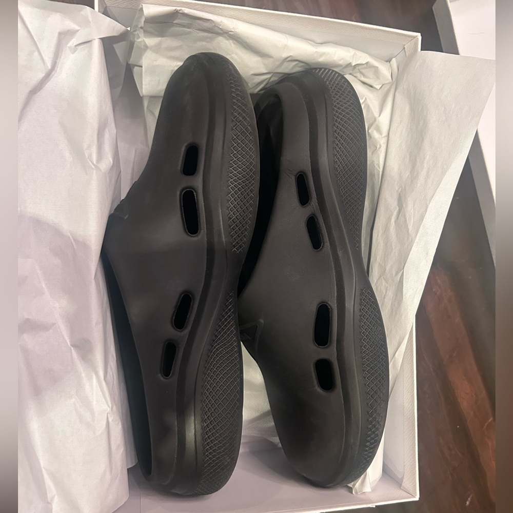 Prada Calzature Donna Mellow Slides / Sandals Noir WITH BOX AND TAGS - Picture 3 of 5